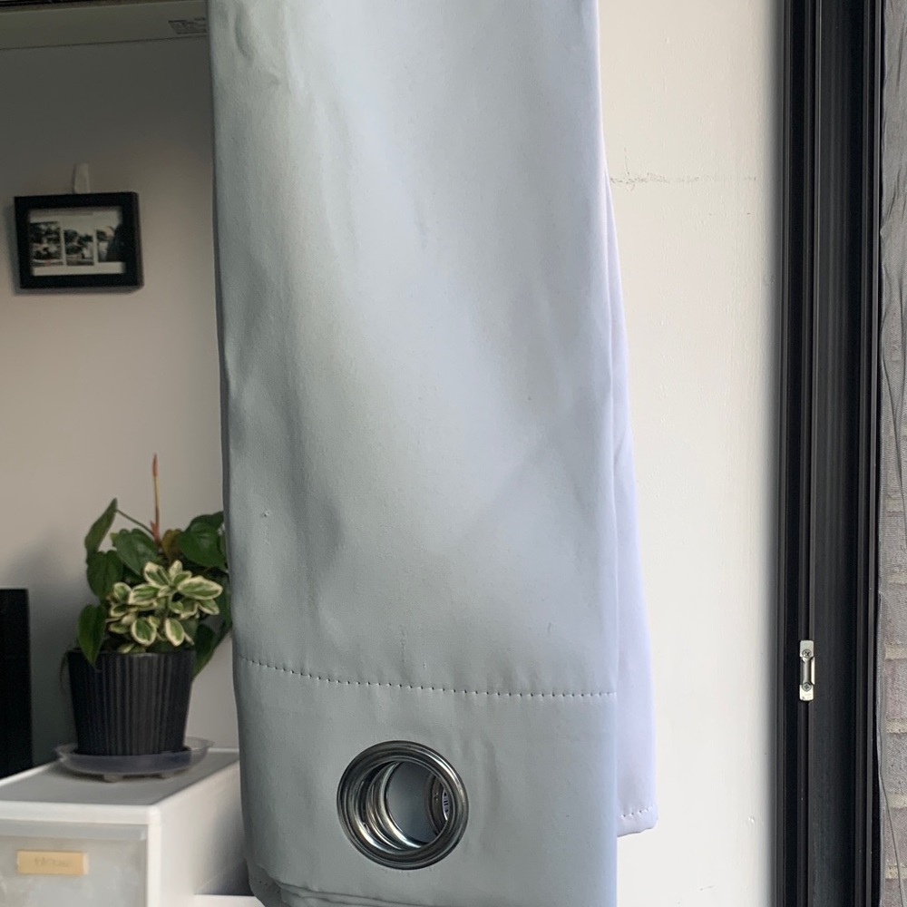 2pcs Light Gray Grommet Curtain Panel big Silver Rings